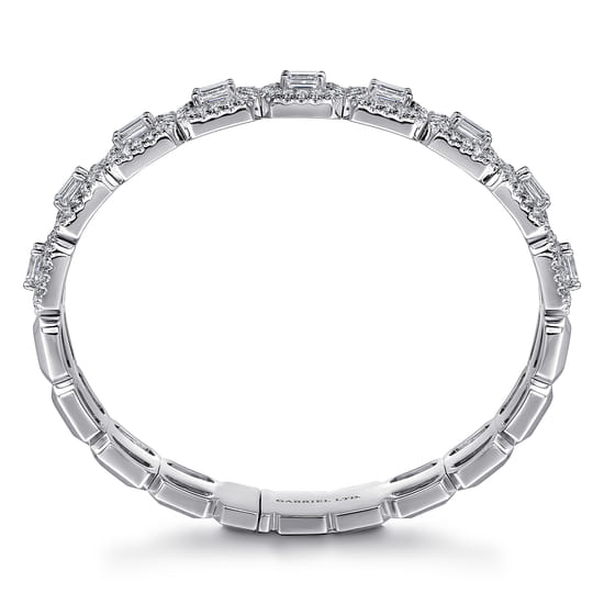 18K White Gold Diamond Bangle angle 3