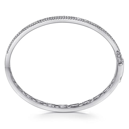 18K White Gold Diamond Bangle angle 3