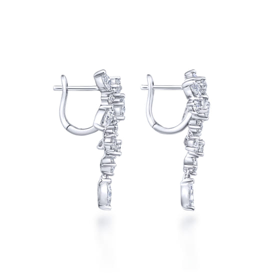 18K White Gold Diamond Burst Huggies angle 3