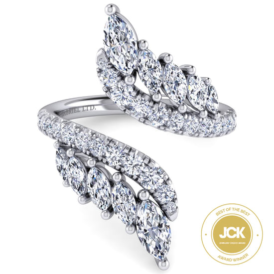 Gabriel - 18K White Gold Diamond Bypass Ring
