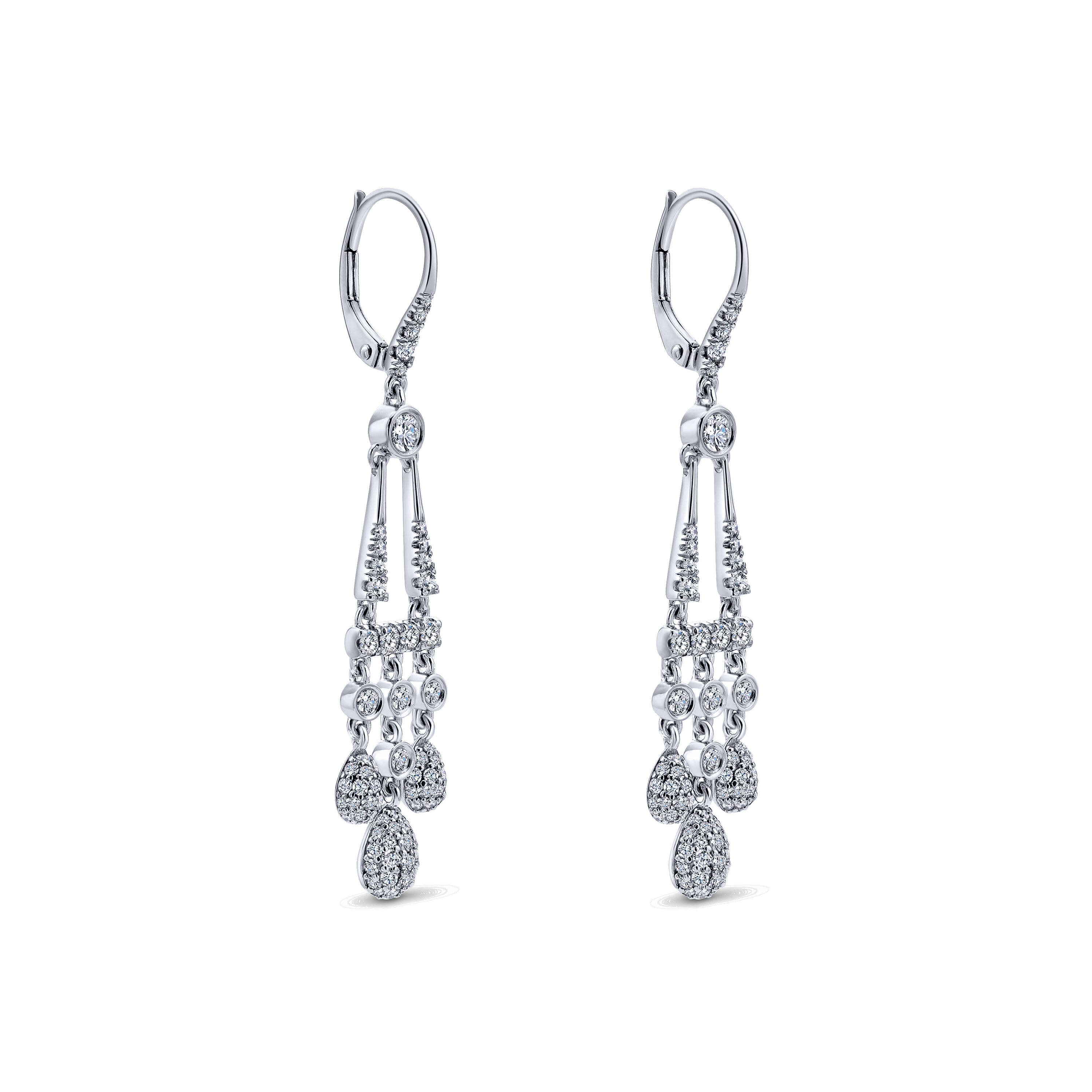 18K White Gold Diamond Chandelier Earrings