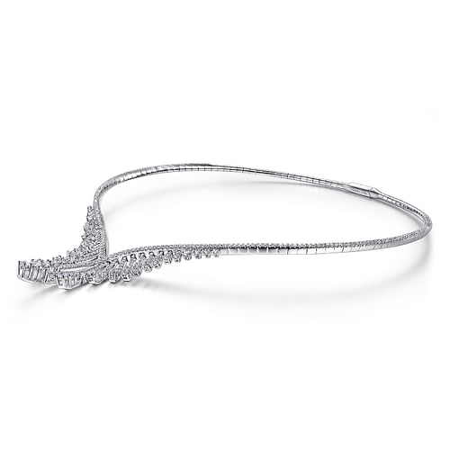 18K White Gold Diamond Choker Necklace