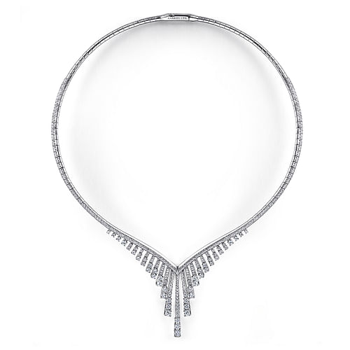 18K White Gold Diamond Choker Necklace