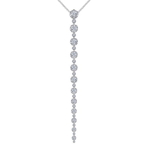 18K White Gold Diamond Drop Necklace