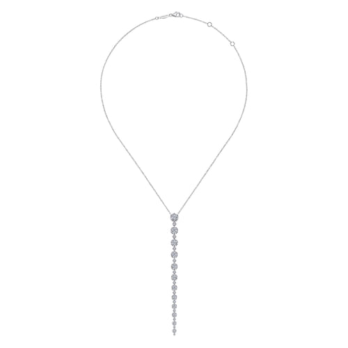18K White Gold Diamond Drop Necklace