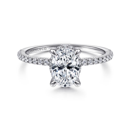 18K White Gold Diamond Engagement Ring