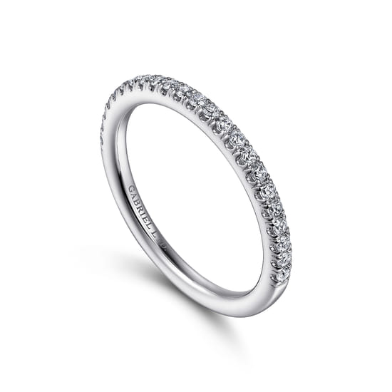 18K White Gold Diamond Matching Wedding Band angle 3