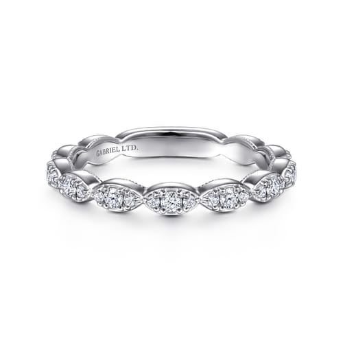 18K White Gold Diamond Matching Wedding Band