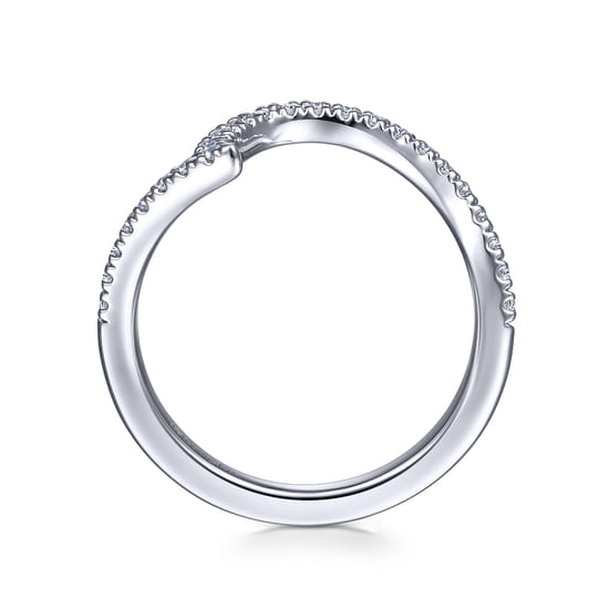 18K White Gold Diamond Matching Wedding Band angle 2