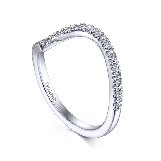 18K White Gold Diamond Matching Wedding Band angle 3