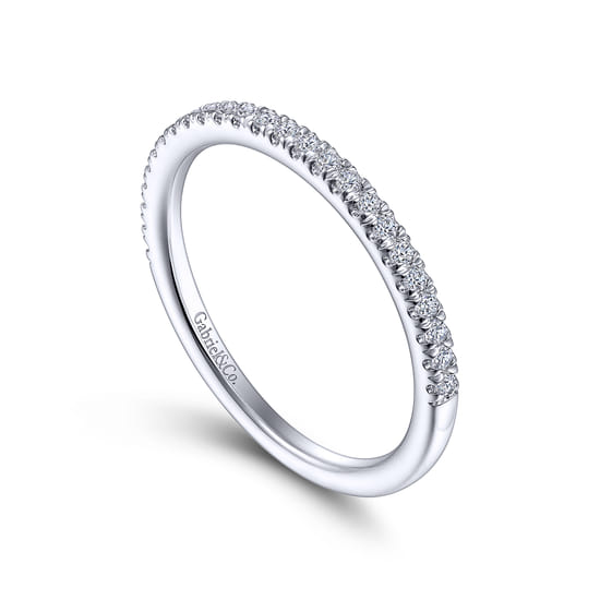 18K White Gold Diamond Matching Wedding Band angle 3