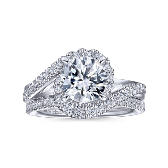 18K White Gold Diamond Matching Wedding Band angle 4