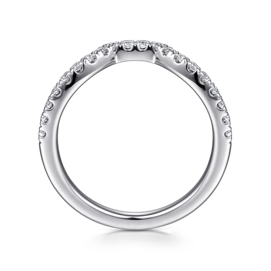 18K White Gold Diamond Matching Wedding Band angle 2