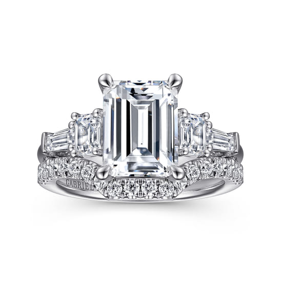 18K White Gold Diamond Matching Wedding Band angle 4