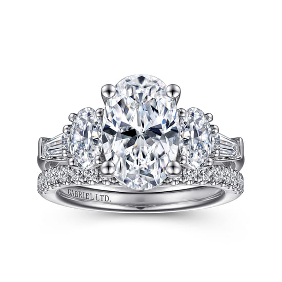 18K White Gold Diamond Matching Wedding Band angle 4