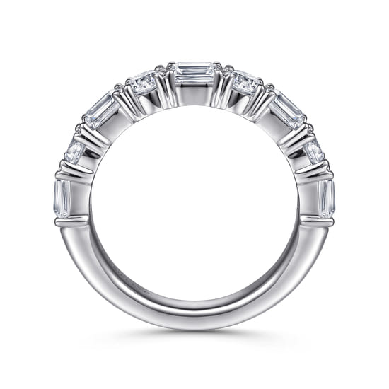 18K White Gold Diamond Matching Wedding Band angle 2