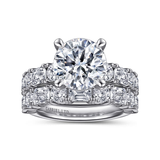 18K White Gold Diamond Matching Wedding Band angle 4