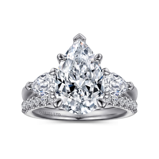18K White Gold Diamond Matching Wedding Band angle 4