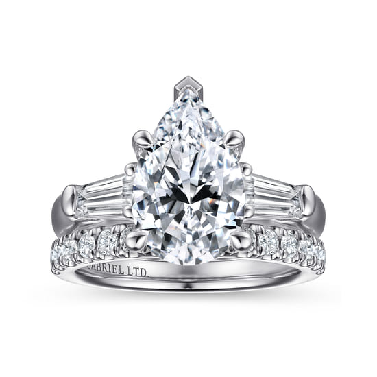 18K White Gold Diamond Matching Wedding Band angle 4