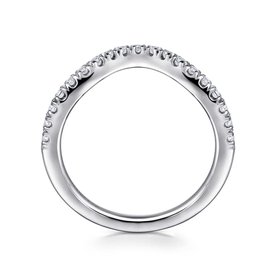 18K White Gold Diamond Matching Wedding Band angle 2