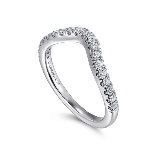 18K White Gold Diamond Matching Wedding Band angle 3