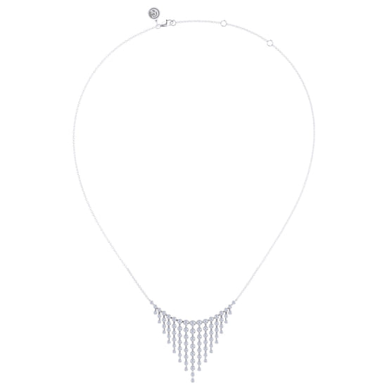 18K White Gold Diamond Necklace angle 2 18K White Gold Diamond Necklace angle 2