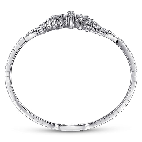 18K White Gold Diamond Pavé Statement Bangle