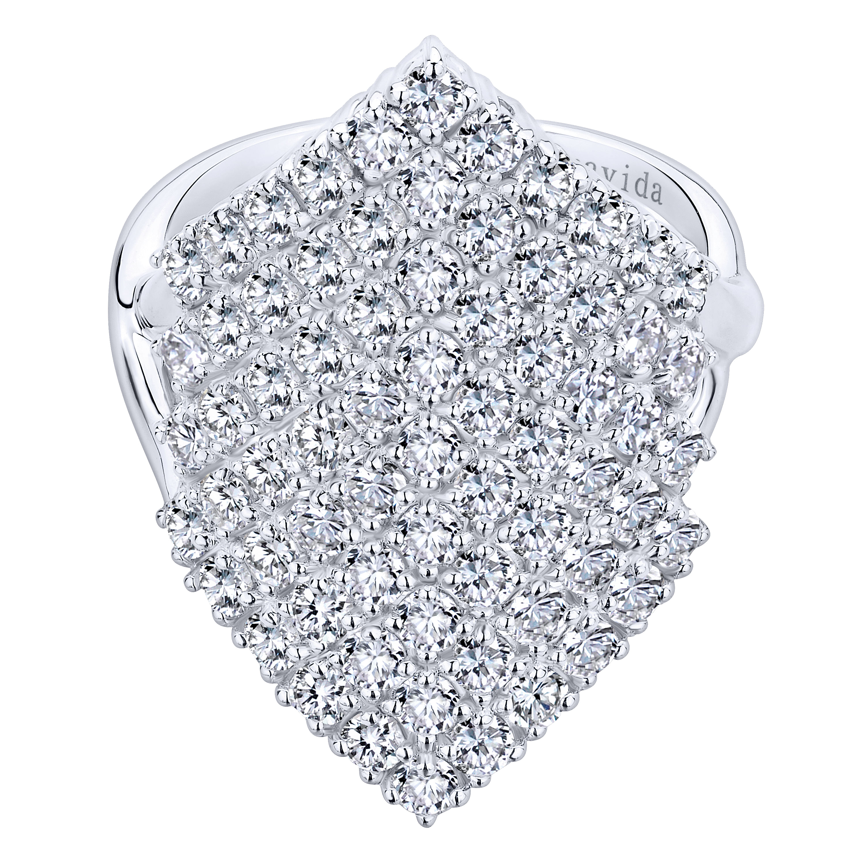 18K White Gold Diamond Pavé Statement Ring