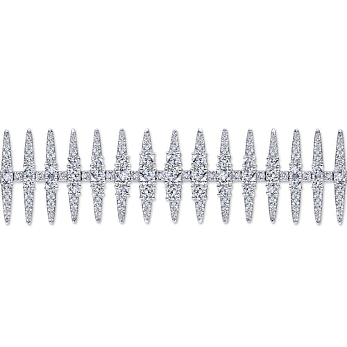 18K White Gold Diamond Spikes Tennis Bracelet