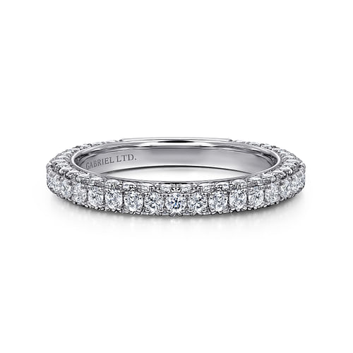 18K White Gold Diamond Wedding Band
