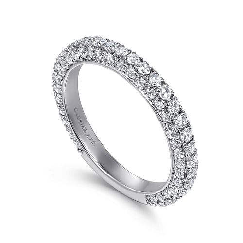 18K White Gold Diamond Wedding Band