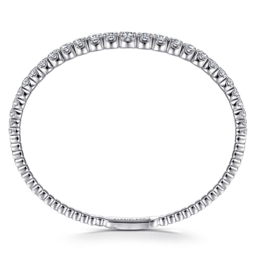 18K White Gold Graduating Diamond Bangle