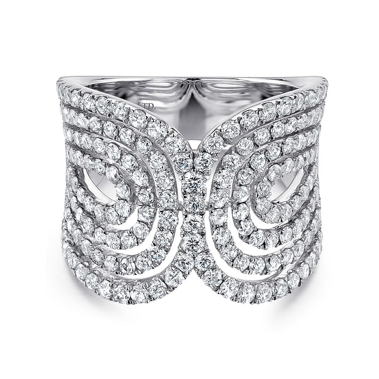 Gabriel - 18K White Gold Interlacing Diamond Loops Corset Ring