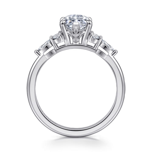 18K White Gold Marquise Diamond Cluster Engagement Ring 18K White Gold Marquise Diamond Cluster Engagement Ring
