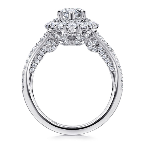 18K White Gold Marquise Shape Diamond Engagement Ring