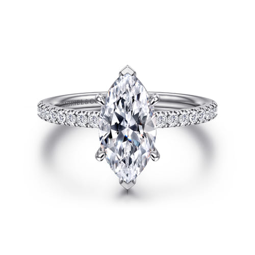 18K White Gold Marquise Shape Diamond Engagement Ring 18K White Gold Marquise Shape Diamond Engagement Ring