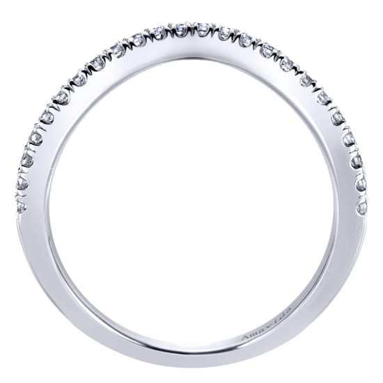 18K White Gold Matching Wedding Band angle 2