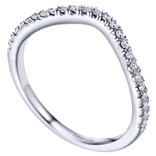18K White Gold Matching Wedding Band angle 3