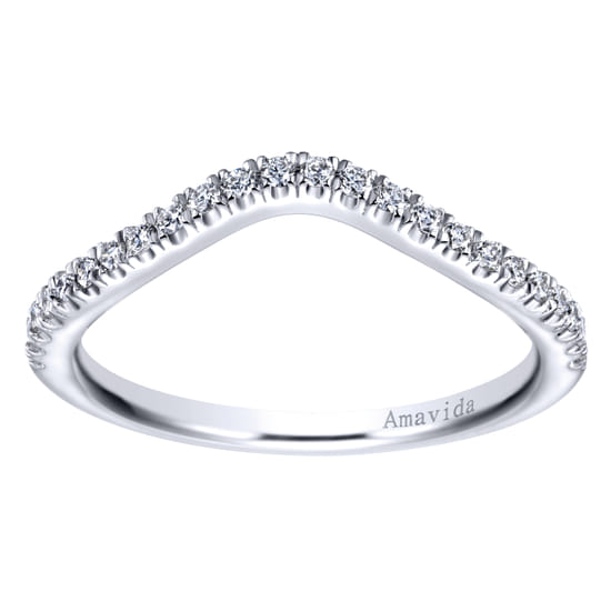 18K White Gold Matching Wedding Band angle 5