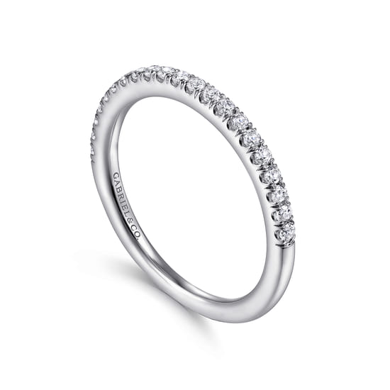 18K White Gold Matching Wedding Band angle 3