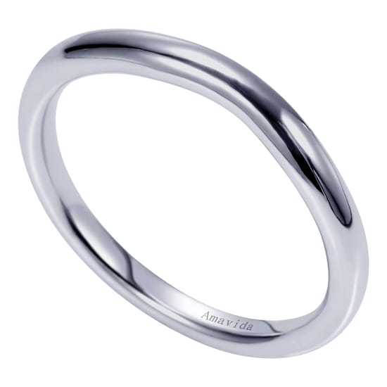 18K White Gold Matching Wedding Band angle 3