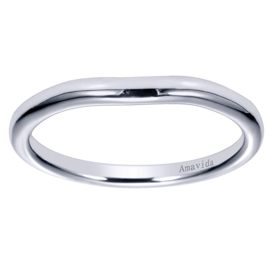 18K White Gold Matching Wedding Band angle 5