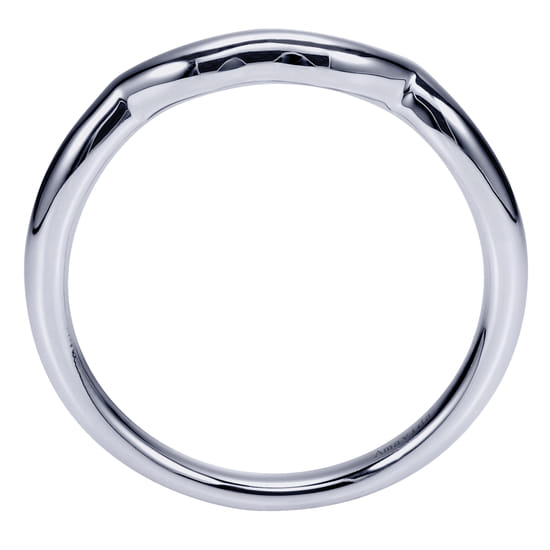 18K White Gold Matching Wedding Band angle 2