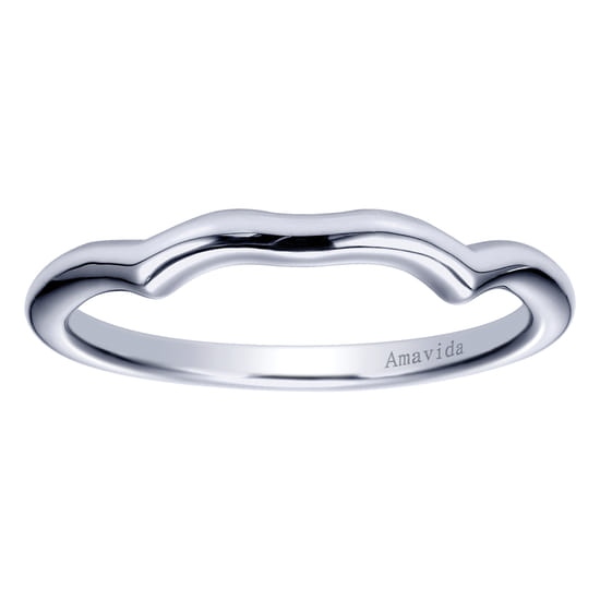 18K White Gold Matching Wedding Band angle 5