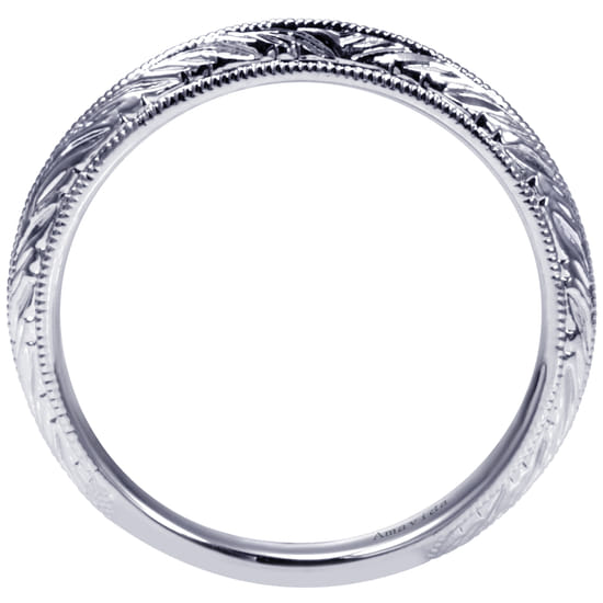 18K White Gold Matching Wedding Band angle 2