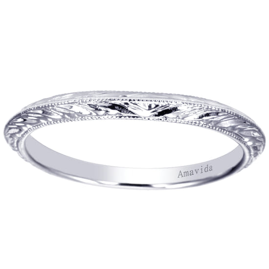18K White Gold Matching Wedding Band angle 5