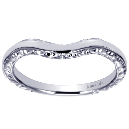 18K White Gold Matching Wedding Band angle 5