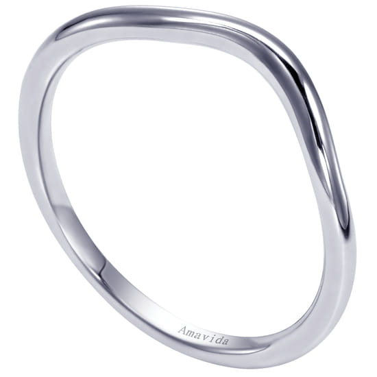 18K White Gold Matching Wedding Band angle 3