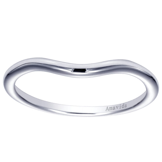 18K White Gold Matching Wedding Band angle 5