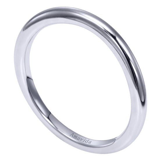 18K White Gold Matching Wedding Band angle 3